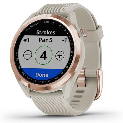 Garmin Approach S42 GPS Golf Watch - Rose Gold/Sand - thumbnail image 6