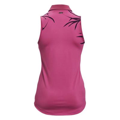 Under Armour Womens Iso-Chill Sleeveless Golf Polo - Pink - thumbnail image 2
