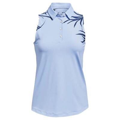 Under Armour Womens Iso-Chill Sleeveless Golf Polo - Blue - thumbnail image 1