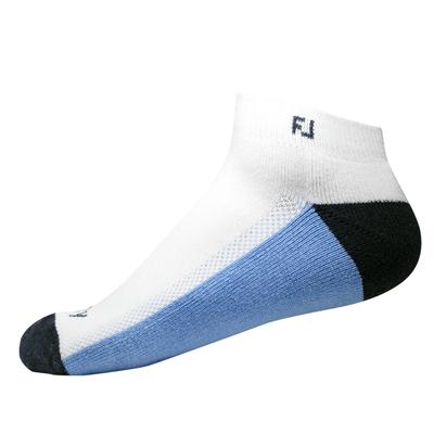 FootJoy ProDry Sport Golf Socks - 2 Pairs - White with Blue & Grey - thumbnail image 2