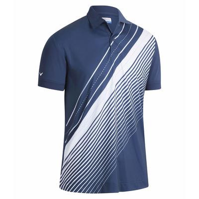 Callaway X Series Track Print Golf Polo Shirt - Blue - thumbnail image 1