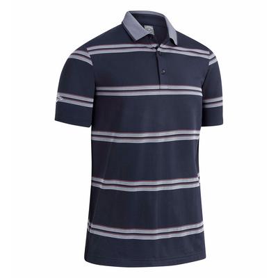 Callaway Oxford Stripe Golf Polo Shirt - Navy - thumbnail image 1