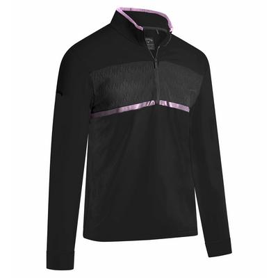 Callaway Long Sleeve Pieced Rain Golf Pullover - Black