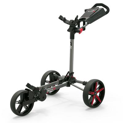 PowaKaddy DLX-Lite FF Push Cart Golf Trolley - Gunmetal/Red