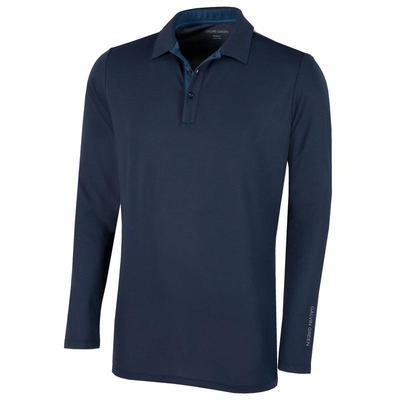 Galvin Green Marwin Long Sleeve Golf Polo Shirt - Navy - thumbnail image 1