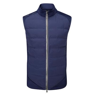Oscar Jacobson Randal Full Zip Padded Golf Gilet - Navy - thumbnail image 1