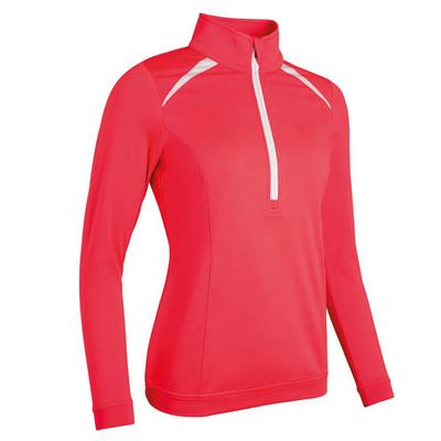 Sunderland Ladies Arosa Zip Neck Thermal Golf Midlayer - Tropics Pink