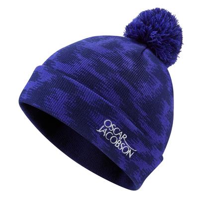 Oscar Jacobson Miller Knitted Golf Beanie - Navy/Royal Blue