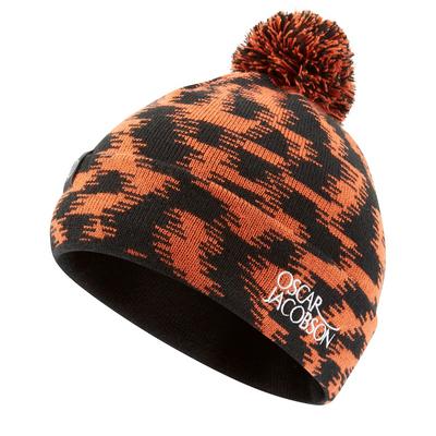 Oscar Jacobson Miller Knitted Golf Beanie - Black/Orange