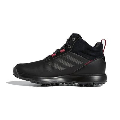 adidas Ladies S2G Mid Cut Golf Boots - Black/Grey/Pink - thumbnail image 3