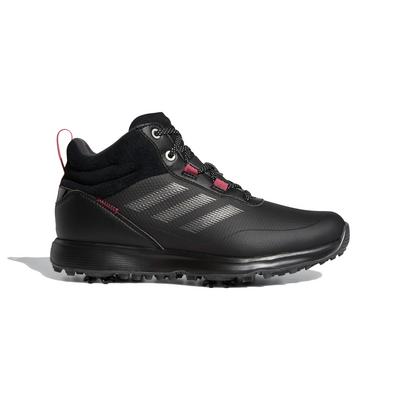 adidas Ladies S2G Mid Cut Golf Boots - Black/Grey/Pink - thumbnail image 1