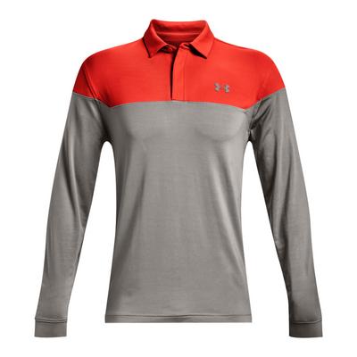 Under Armour Long Sleeve Playoff Golf Polo Shirt - Orange - thumbnail image 1