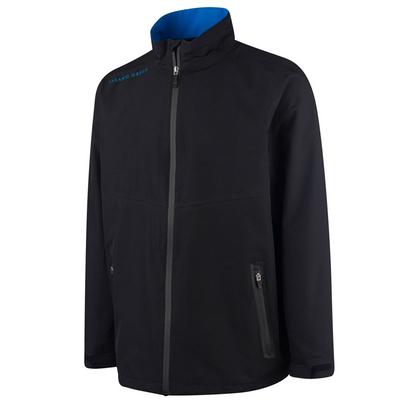 Island Green Waterproof Stretch Golf Jacket - Black/Turquoise