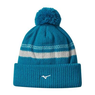 Mizuno Breathe Thermo Pom Pom Bobble Hat - Blue