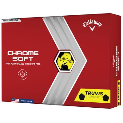 Callaway Chrome Soft Truvis Golf Balls - Yellow/Black - thumbnail image 1