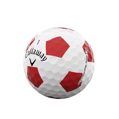 Callaway Chrome Soft Truvis Golf Balls - White/Red