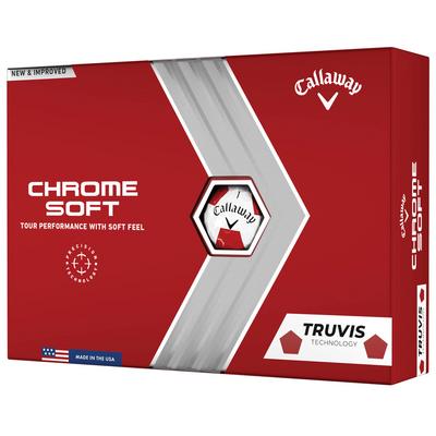 Callaway Chrome Soft Truvis Golf Balls - White/Red