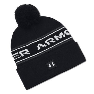 Under Armour Halftime Golf Pom Beanie Hat - Black/White