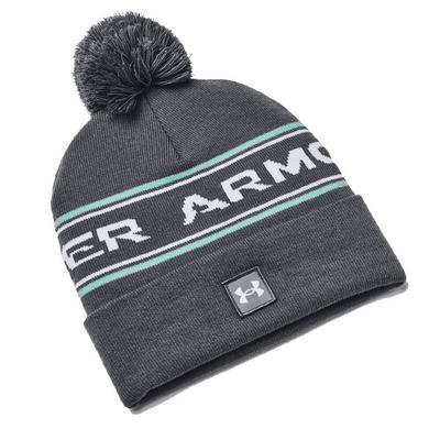 Under Armour Halftime Golf Pom Beanie Hat - Pitch Gray/Halo Gray