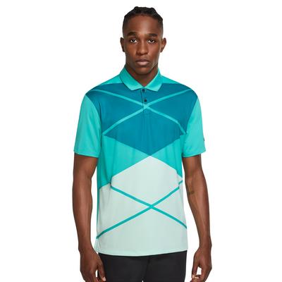 Nike Dri-Fit Vapor Argyle Print Golf Polo Shirt - Teal