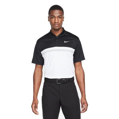 Nike Dri-Fit Victory CB Golf Polo Shirt - Black/White/Grey