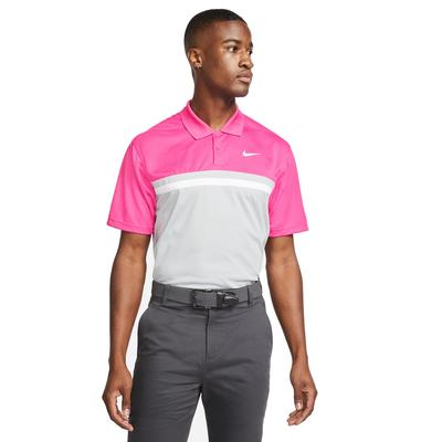 Nike Dri-Fit Victory CB Golf Polo Shirt - Pink/Grey/White