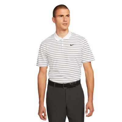 Nike Dri-Fit Victory Stripe Golf Polo Shirt - White/Black