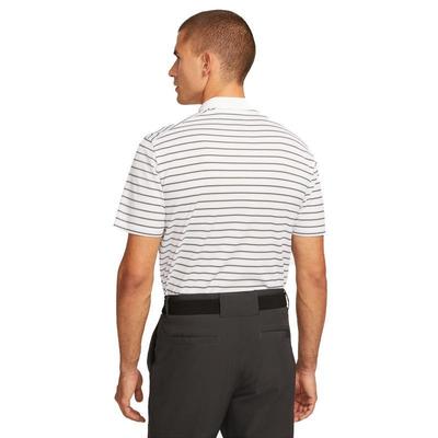 Nike Dri-Fit Victory Stripe Golf Polo Shirt - White/Black