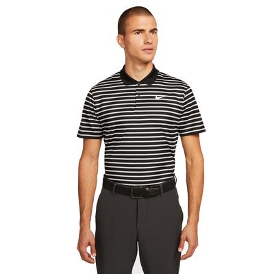 Nike Dri-Fit Victory Stripe Golf Polo Shirt - Black/White