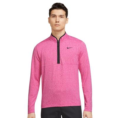 Nike Dri-Fit Victory Heathered Half Zip Golf Top - Pink/Black