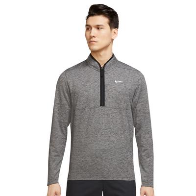 Nike Dri-Fit Victory Heathered Half Zip Golf Top - Black/Pure/White - thumbnail image 1