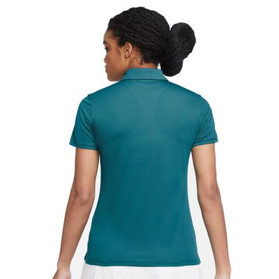 Nike Dri-Fit Victory Solid Womens Golf Polo Shirt - Bright Spruce/White - thumbnail image 2