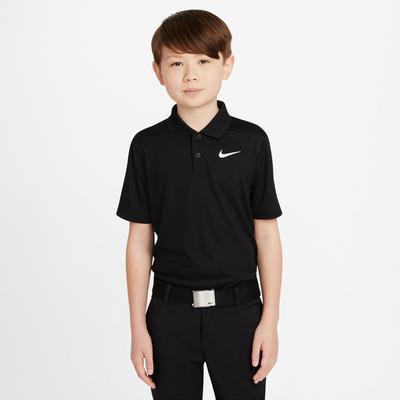 Nike Boys Dri-Fit Victory Solid Golf Polo Shirt - Black/White