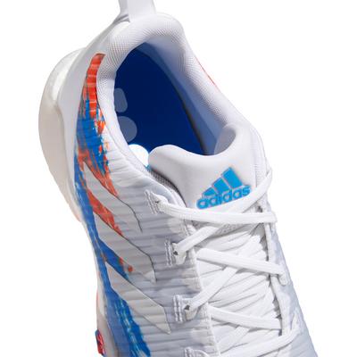 adidas Code Chaos Golf Shoes - White/Grey/Blue - thumbnail image 5