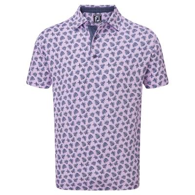 FootJoy Shadow Palm Print Pique - Lavender/Navy - thumbnail image 4