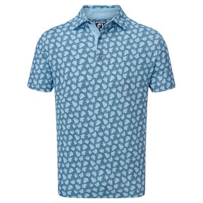 FootJoy Shadow Palm Print Pique - Navy/Dust Blue - thumbnail image 1