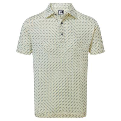 FootJoy Leaping Dolphins Lisle Print - Lemonade/Dove Grey