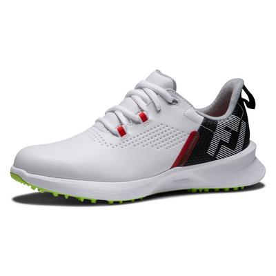 FootJoy Junior Fuel Golf Shoes - White/Black/Lime - thumbnail image 4