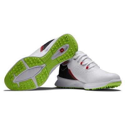 FootJoy Junior Fuel Golf Shoes - White/Black/Lime - thumbnail image 5