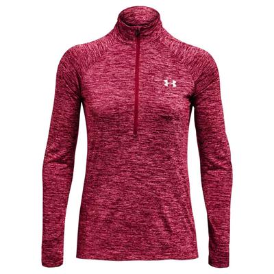 Under Armour Womens UA Tech Twist 1/2 Zip Golf Top - Black Rose/Pink