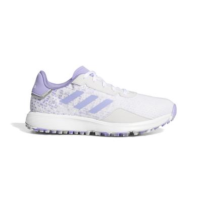 adidas Junior S2G Spikeless Golf Shoes - White/Purple/Grey - thumbnail image 1