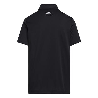 adidas Boys 3 Stripe Golf Polo Shirt - Black - thumbnail image 2
