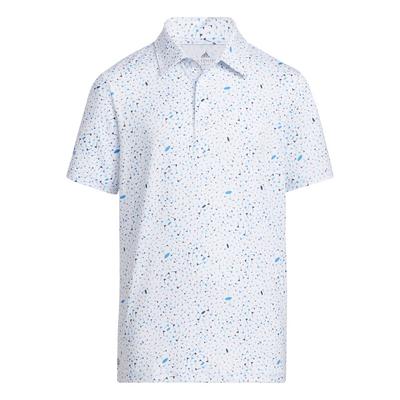 adidas Boys Flag Print Golf Polo Shirt - Blue - thumbnail image 1