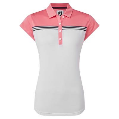 FootJoy Womens Engineered Colour Block Lisle Golf Polo Shirt - thumbnail image 1