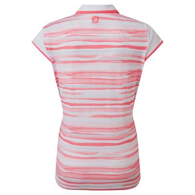 FootJoy Womens Cap Sleeve Colour Block Lisle Golf Polo Shirt - thumbnail image 2
