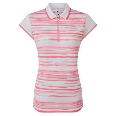 FootJoy Womens Cap Sleeve Colour Block Lisle Golf Polo Shirt - thumbnail image 1