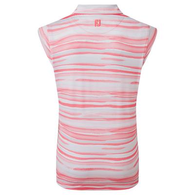 FootJoy Womens Cap Sleeve Watercolour Print Lisle Golf Polo Shirt - thumbnail image 2
