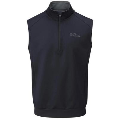 Oscar Jacobson Trent Tour Sleeveless Golf Sweater - Black