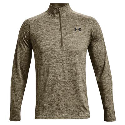 Under Armour Tech 2.0 Half Zip Long Sleeve Golf Top - Tent Green