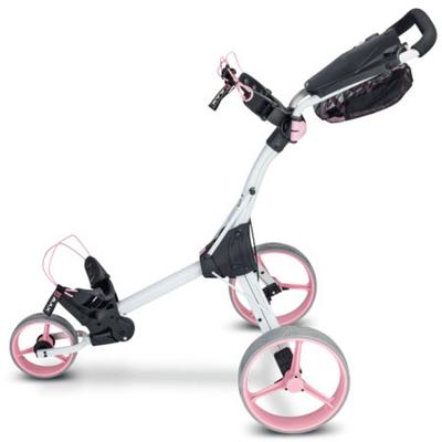 Big Max IQ+ 3 Wheel Golf Push Trolley - White/Pink - thumbnail image 3